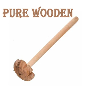 Handmade Wooden Hand Masher Whisk Beater Ghotni Mathani For Kitchen 30 Cm Approx - Picture 1 of 3