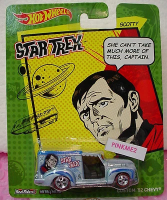 2014 Hot Wheels CUSTOM '52 CHEVY☆Lgt Blue;SCOTTY;Realrider☆STAR TREK☆Pop Culture - Image 1 of 2