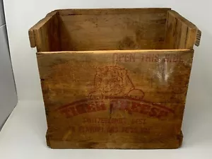 Vintage "Tiger Cheese Switzerland's Best" Wooden Box Crate Advertising - Picture 1 of 6