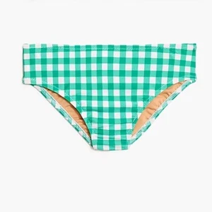 J Crew Crewcuts Girls Green Gingham Bikini Swim Bottom 16 NWOT - Picture 1 of 5