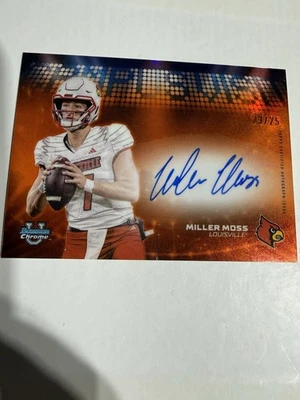 2025 Bowman Chrome U Miller Moss Campus Visit Orange Auto /25 SSP Louisville - Image 1 of 3