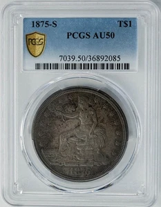 1875-S Trade Dollar $ AU50 Secure PCGS 950480-9 - Picture 1 of 5