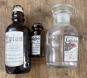 Antique Reproduction RX pharmacy dangerous rug bottles Very Good Condition - Picture 1 of 9