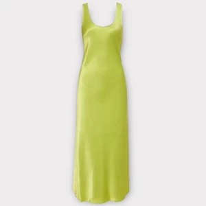 Rumored Market Midi Satin Schlupf Kleid S zitron limettengrün ärmellos lang fließend - Bild 1 von 6