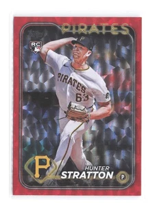 2024 Topps Update Hunter Stratton #/199 Red Crackle Foilboard RC US348 Pirates - Picture 1 of 2