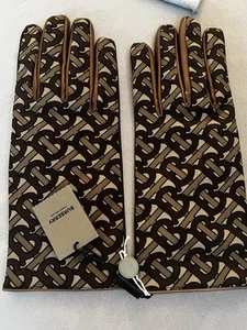Burberry TB Monogram Men’s Gloves 9 NWT - Afbeelding 1 van 8