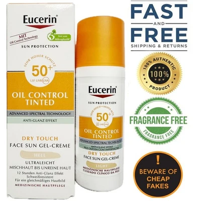 Eucerin Gel-Crema Control Aceite Protección Solar Luz Tintada FPS50+ 50 ml NUEVO Foto 1 de 4