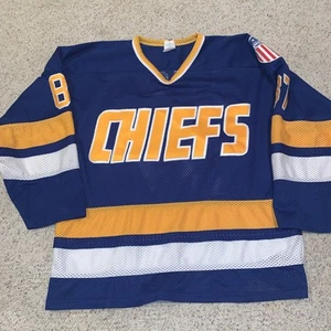 CHARLESTOWN CHIEFS SLAP SHOT HOCKEY JERSEY HANSON BROTHERS AK SZ XL Personalized - Picture 1 of 4