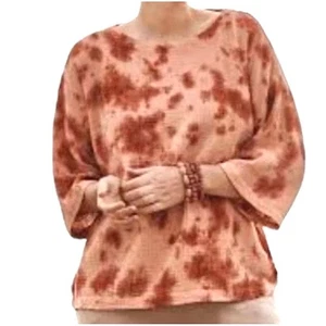 J. Jill Pure Women’s Sz L Pink Gauze Blouse Top Dolman Short Sleeve - Picture 1 of 12