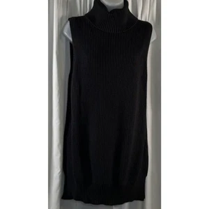 The Limited Turtleneck Sleeveless Sweater Vest, Black , Sz: M T, 75-23 - Picture 1 of 13