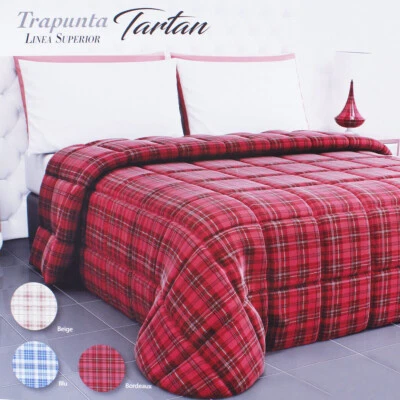 Winter Quilt Modern Double Bed Red Tartan Checkered — 第 1/2 张图片