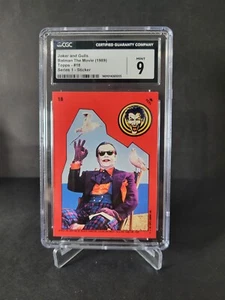 1989 Topps Batman The Movie #18 Joker and Gulls Series 1 Sticker CGC 9 Mint - Picture 1 of 3