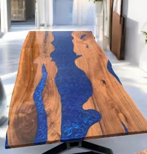 Blue River Epoxy Table, Coffee Table, Natural Wooden table, Home Decor Furniture - Picture 1 of 11
