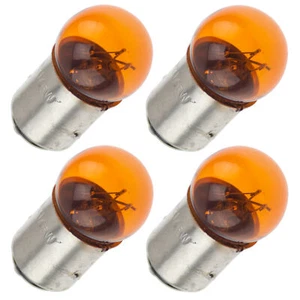 1157 BAY 15D 21W 5W Amber Turn Signal Blinker Dual Filament 4x Light Bulb Globe - Picture 1 of 3