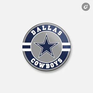 Dallas Cowboys NFL | Calamita decorativa rotonda 4'' x 4'' - Foto 1 di 2
