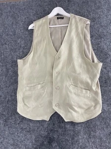 Koman Jeans Vest Mens Large Greenish Beige Argyle V Neck Sweater Sleeveless N67 - Picture 1 of 11