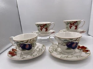 Lot of 4 - Charter Club Casuals Summer Grove 3 1/8" Cup & Saucer - Picture 1 of 10