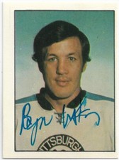 Bryan Watson Signed 1972 Swedish Semic Sticker Card #217 Pittsburgh Penguins