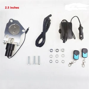 2.5" Electric Exhaust Valve Kit Control Motor Butterfly Valve with Remote Switch - Picture 1 of 12