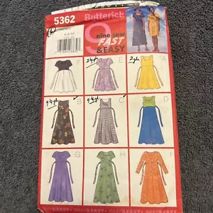 Butterick Sewing Pattern 5362 Misses Dress SIze 6,8,10 UNCUT FF 1998 - Picture 1 of 8