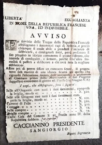 VV963-PIEMONTE-OCCUPAZIONE FRANCESE GIUGNO 1796 FORNITURE MILITARI - Foto 1 di 1