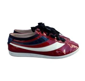 Gucci Men’s Falacer Hebron Web Patent Leather. U.S Size 7 Red Multi - Picture 1 of 13