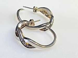 Vintage Sterling Silver 925 Earrings Rounds Studs Crystals 7.75g - Picture 1 of 11