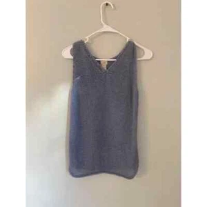 J Jill Women's Sleeveless Top Size S Sweater Tank Knit Blue Silk & Nylon - Picture 1 of 5