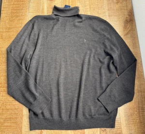 Polo Ralph Lauren Men's Brown Washable Merino Wool Turtleneck Sweater XXL Prep - Picture 1 of 11