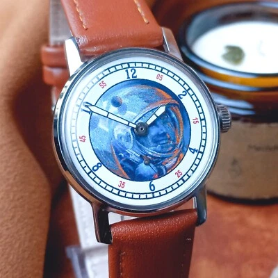 Reloj Pulsera Soviético Pobeda Programa Espacial Yuri Gagarin Vintage Reloj Pulsera Foto 1 de 4