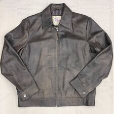 32 Bar Blues Distressed Black Leather Jacket Mens size Medium Soft Lightweight