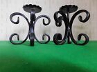 A Pair Of Cast Iron  Tea Light/Candle Holders Indoor/Outdoor