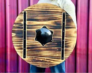 Handmade Norse Shield Rustic Viking Wall Decor Unique Gift for History Lover - Picture 1 of 6