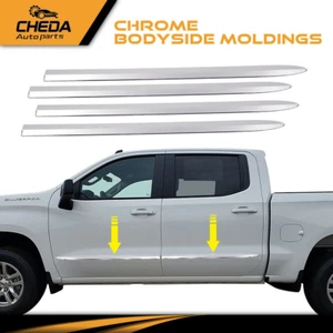 Ajuste para Chevrolet Silverado 2019-21 doble cabina carrocería de puerta cromada moldura 2" EE. UU. - Imagen 1 de 8