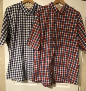 Wrangler Authentics plaid button down shirts red white and blue size 2XT - Picture 1 of 12