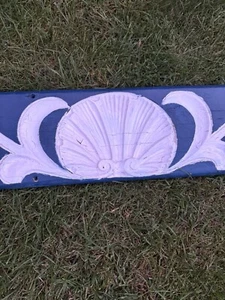 Vintage Wooden Ship Carved Scroll Quarterboard/Trailboard  Boat Scallop 81”x8” - Picture 1 of 14