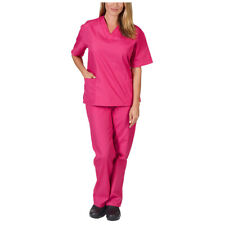 2Pcs Womens Nursing Scrub Suit Workwear Nurse Uniform T-Shirt Tops Pants Set