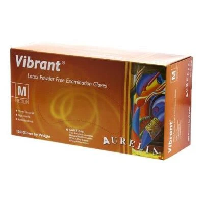 Aurelia Vibrant Latex Powder Free Gloves - Medium - Pack Of 100