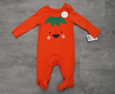BABY BOYS OR GIRLS AGE 0-3 MONTHS PUMPKIN HALLOWEEN SLEEPSUIT BABYGROW - Image 1 of 2