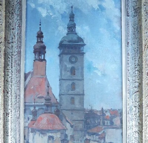 Pitter Emil 1887-1943 Lišov Ansicht von Budweis St. Nikolaus České Budějovice - Bild 1 von 12