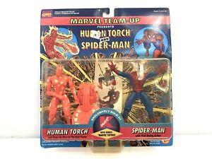 Marvel Team Up Human Torch Spider-Man KMart Exclusive ToyBiz 1995 Action Figures
