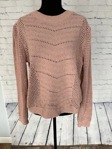 NWT C&C California Women's Open Knit Sweater, Mauve, size XL - Picture 1 of 8