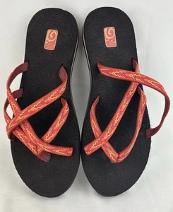Teva Mush Olowahu Sandals Flip Flops Women's Sz10 Orange Summer Beach Travel SB2 - Picture 1 of 5