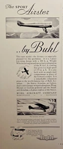 Buhl Sport Airster Marysville MI Wright Wasp Hornet Cyclone Power Print Ad 1930 - Picture 1 of 4