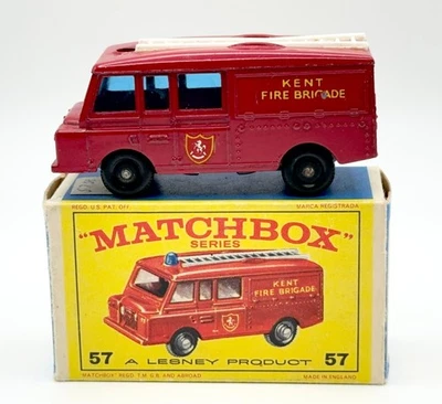 Vintage 1960s Lesney Matchbox #57 Land Rover Fire Truck w/Original Box READ! - Image 1 of 4