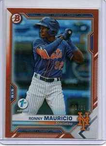 Ronny Mauricio Mets 2021 Bowman 1st Edition RC Orange SSP 03/25 - Picture 1 of 3
