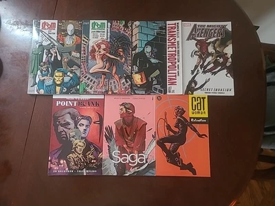 Lote de 7 Mixed Vertigo, Marvel, image tpbs, doom patrol, Transmetropolitan, saga Foto 1 de 4