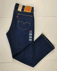 LEVI'S-NUEVO CON ETIQUETAS-Pantalones de mezclilla azul calce regular elásticos rectos 514 para hombre-Talla 36x30 - Imagen 1 de 12