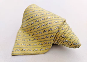 Hermes Paris 5170 IA Silk Designer Necktie Whimsical Fish Pattern Green Men Tie - Bild 1 von 14