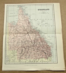 Queensland antike Karte W&R Chambers - Bild 1 von 1